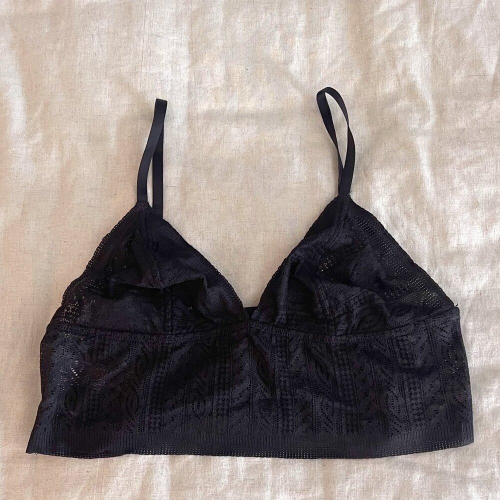 Aerie, lace bralette, black, L, NWOT
